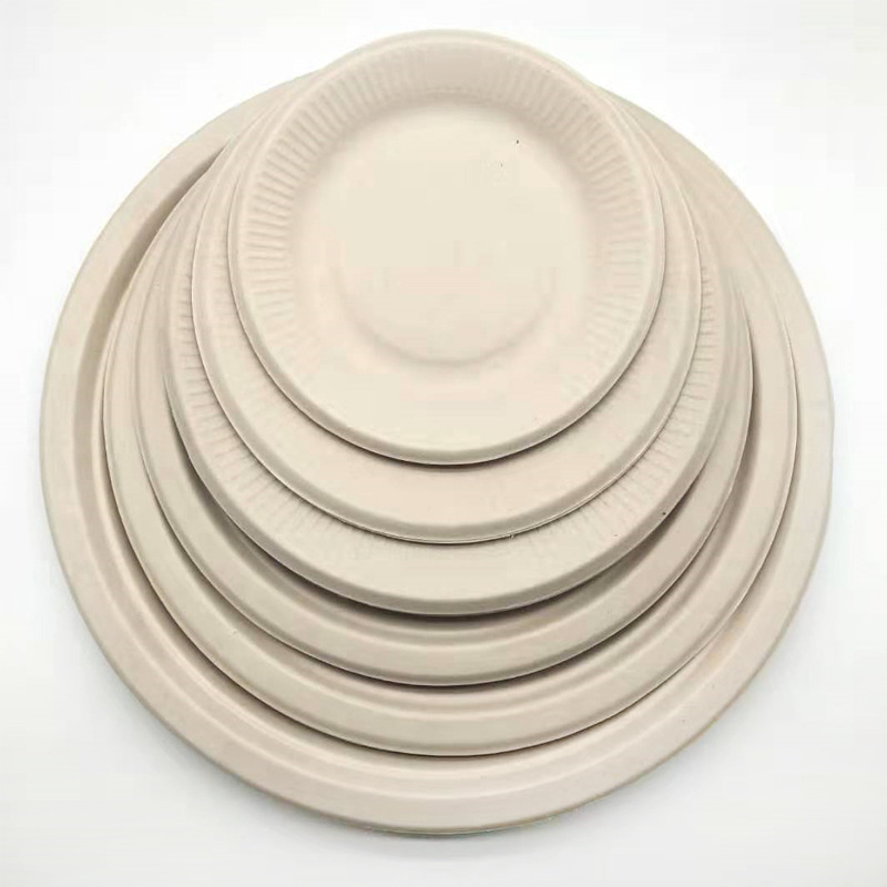 Pure pulp disposable paper plates (Natural-9 inch)