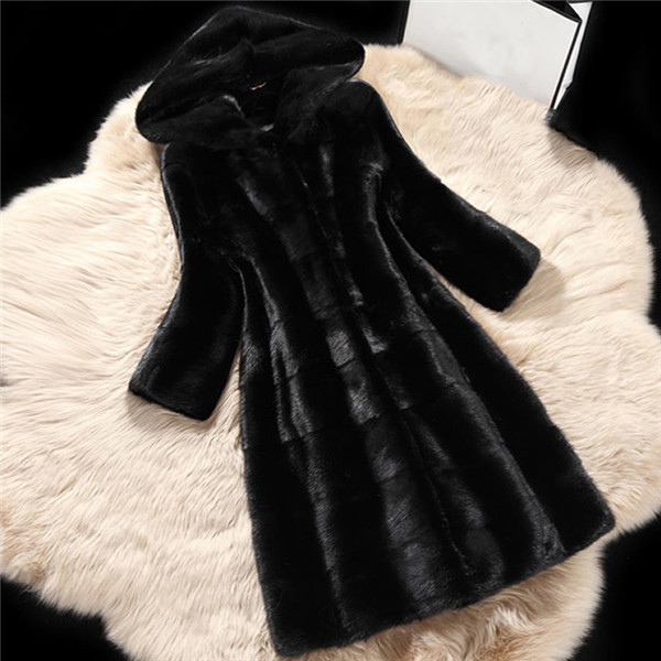 Mink Faux Fur Coat Black - Shop at LoveMi