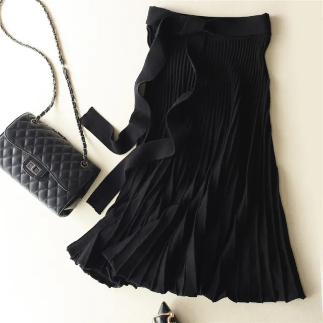 Knit bottom skirt Black - Shop at LoveMi