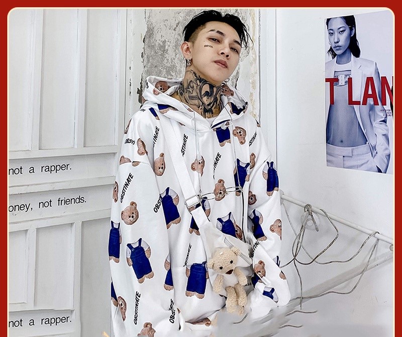 Hooded sweater trendy brand loose casual top thin