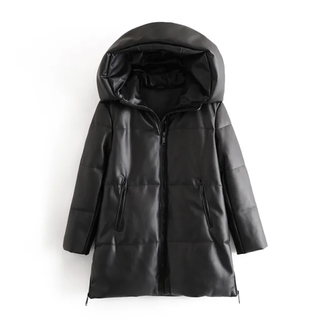 Fashion all match cotton faux leather jacket jacket Black - Shop at LoveMi