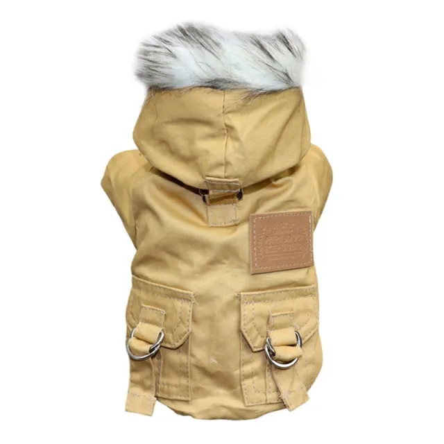 Double layer plus fleece pet clothes Khaki - Shop at LoveMi