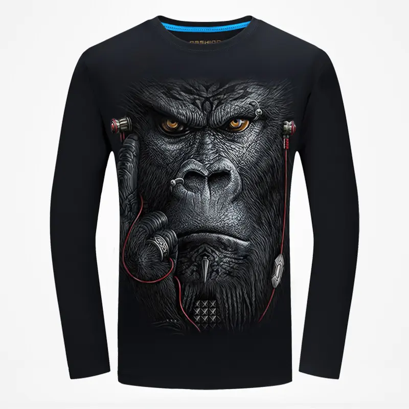 3D Printed Long-sleeved T-shirt Men