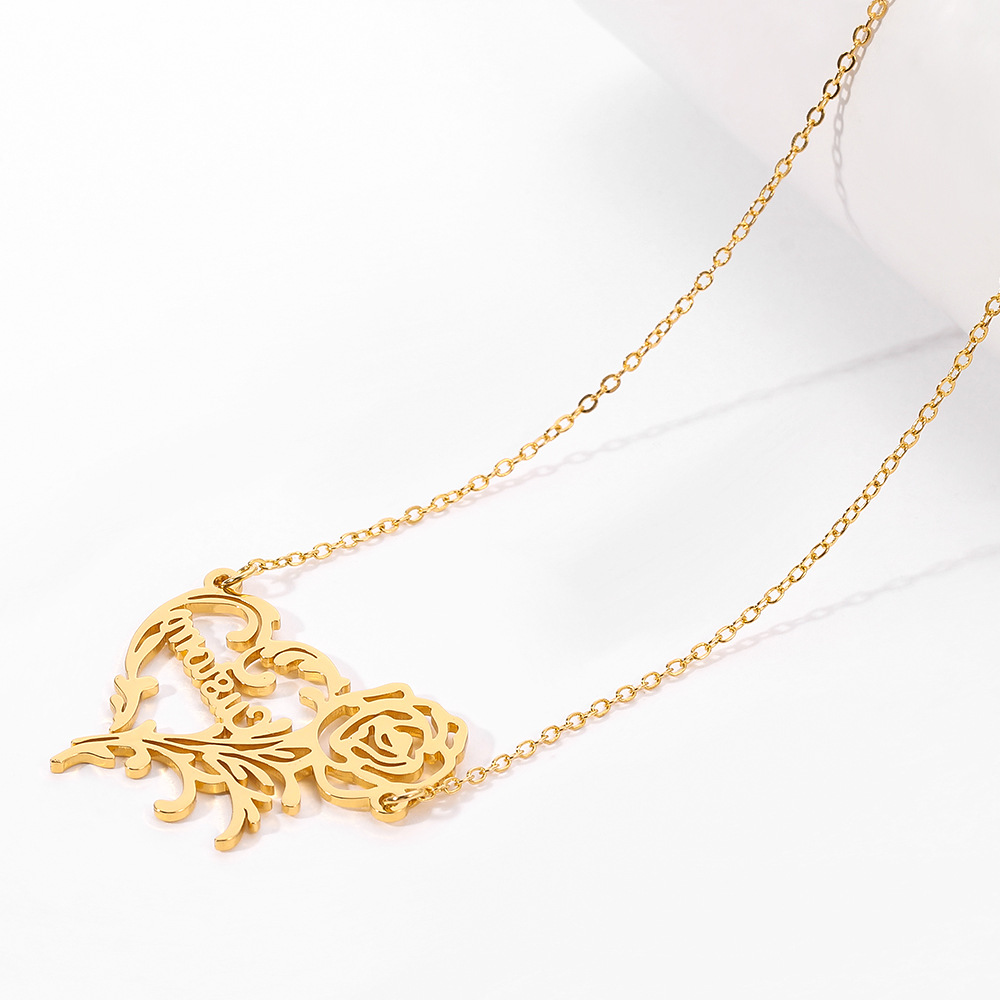 Hollow flower Stainless Steel Pendant Necklace