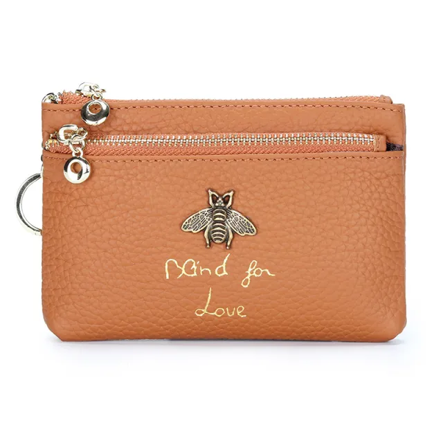 Little bee zipper coin purse Khaki - Shop at LoveMi