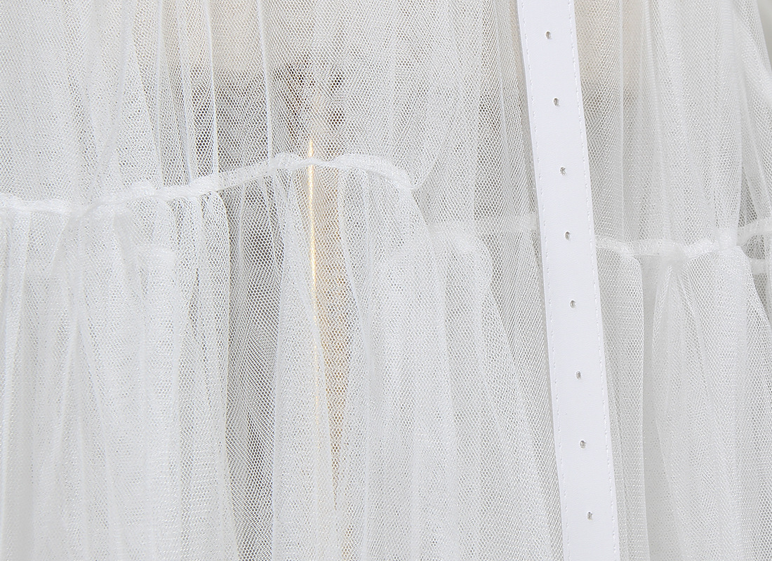 New design sense stitching mesh shirt dress