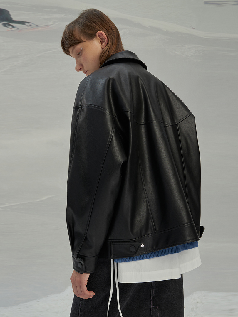 Leather biker jacket