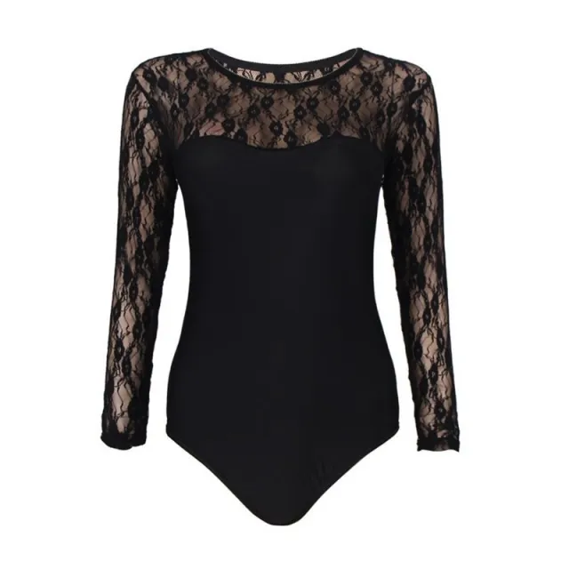 Lace long sleeve corset bodysuit Black - Shop at LoveMi