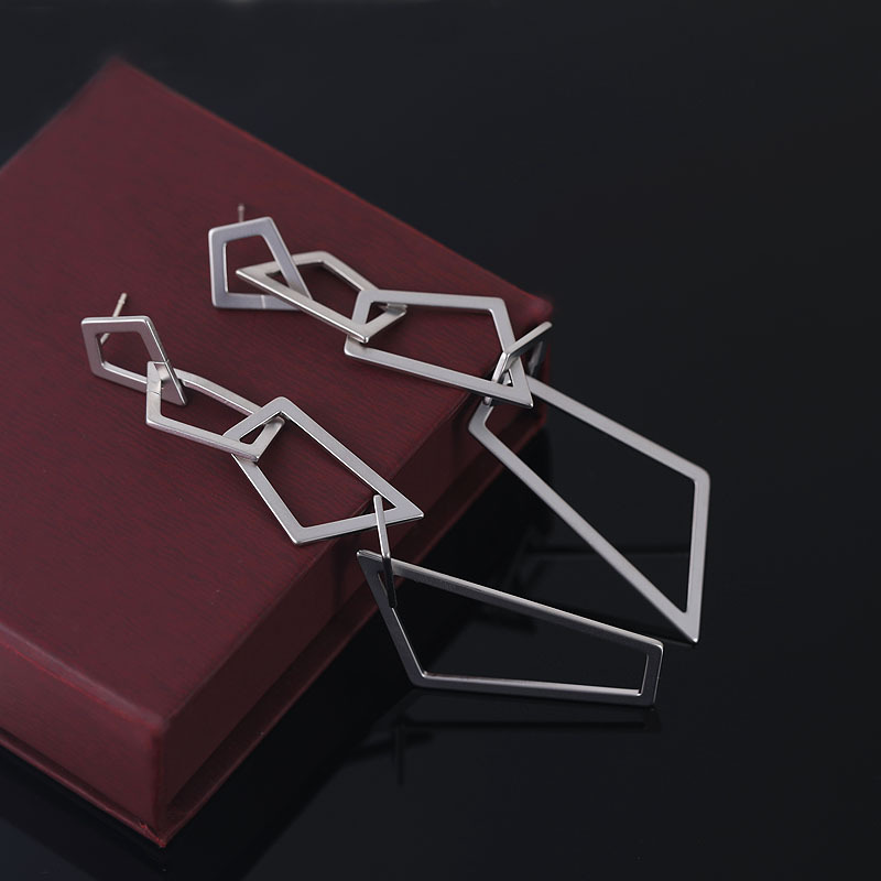 Korean wanghong personalized geometric Earrings