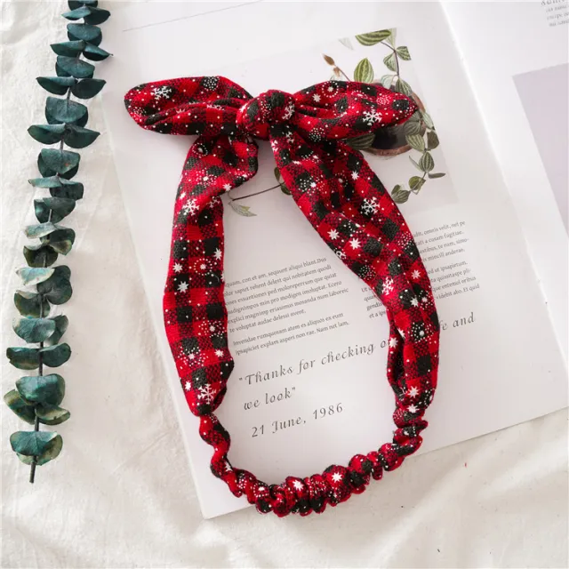 Christmas headband ladies elastic rabbit ears headband Black - Shop at LoveMi