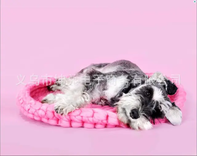 Pet's nest woven with coarse wool Pink - Shop at LoveMi