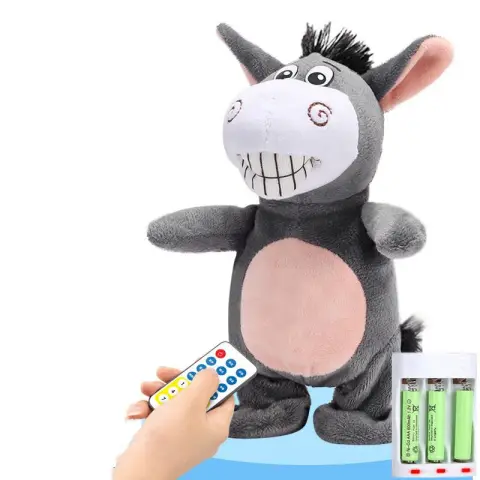 Electronic Robot Donkey Remote Control Kids Plush Toy Speak