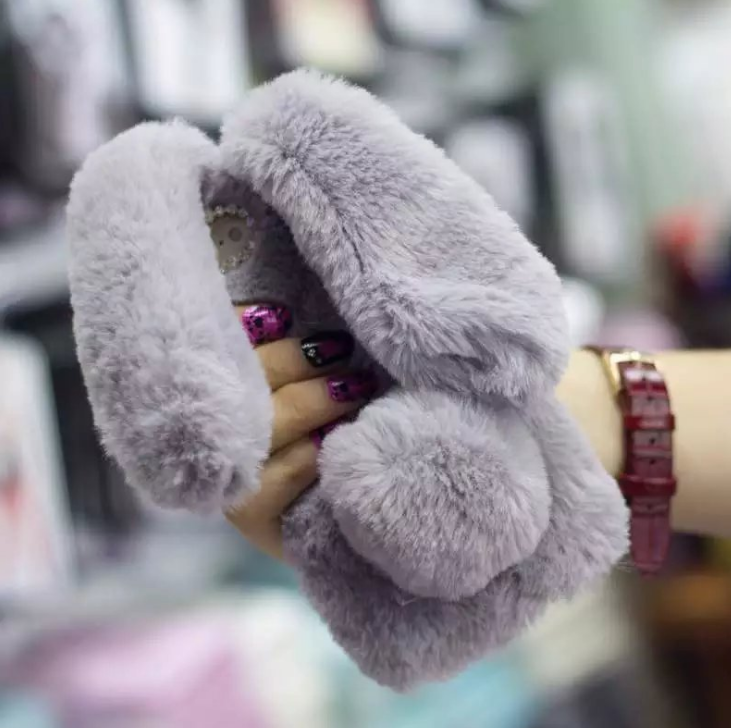 Fluffy Bunny Rabbit Fur Silicone Phone Cases — foto 13