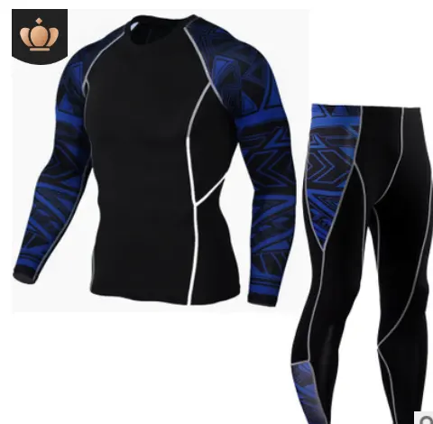 Men's Sports Suit Tights Long Sleeve Fitness T-shirt Quick-drying