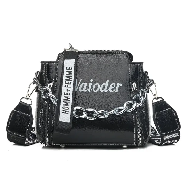 Korean style colorful laser broadband bucket bag Black - Shop at LoveMi
