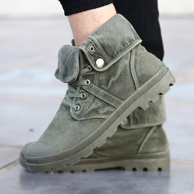 Platform high top canvas shoes Green - Shop at LoveMi
