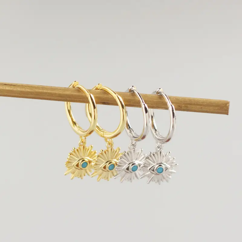 Demon Eye Earrings in Sterling Silver