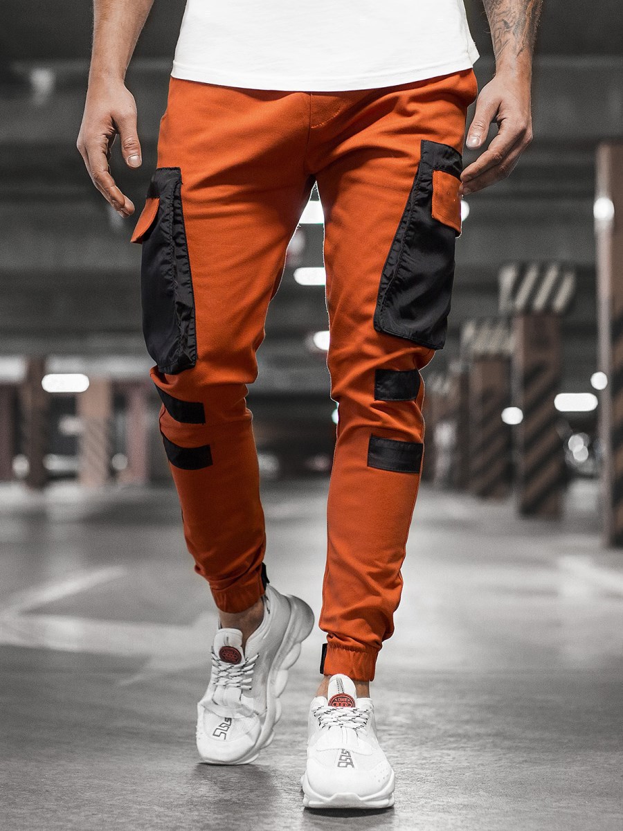 Straight mid-waist casual pants with small feet
