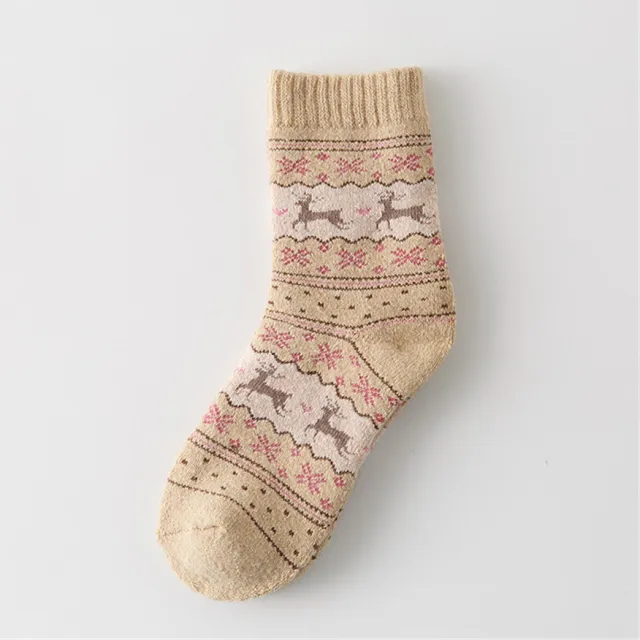Christmas fawn in warm socks Beige - Shop at LoveMi