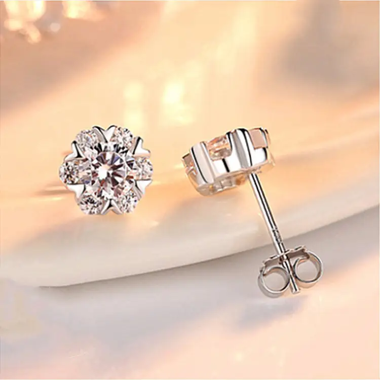 Sterling Silver Snowflake Stud Earrings
