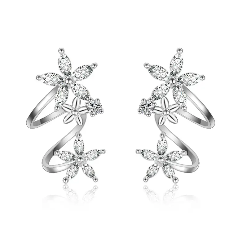 Lady flower curved ear clip
