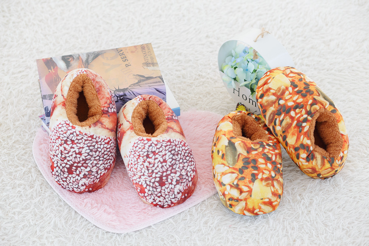 Baked Bread Plush Slippers