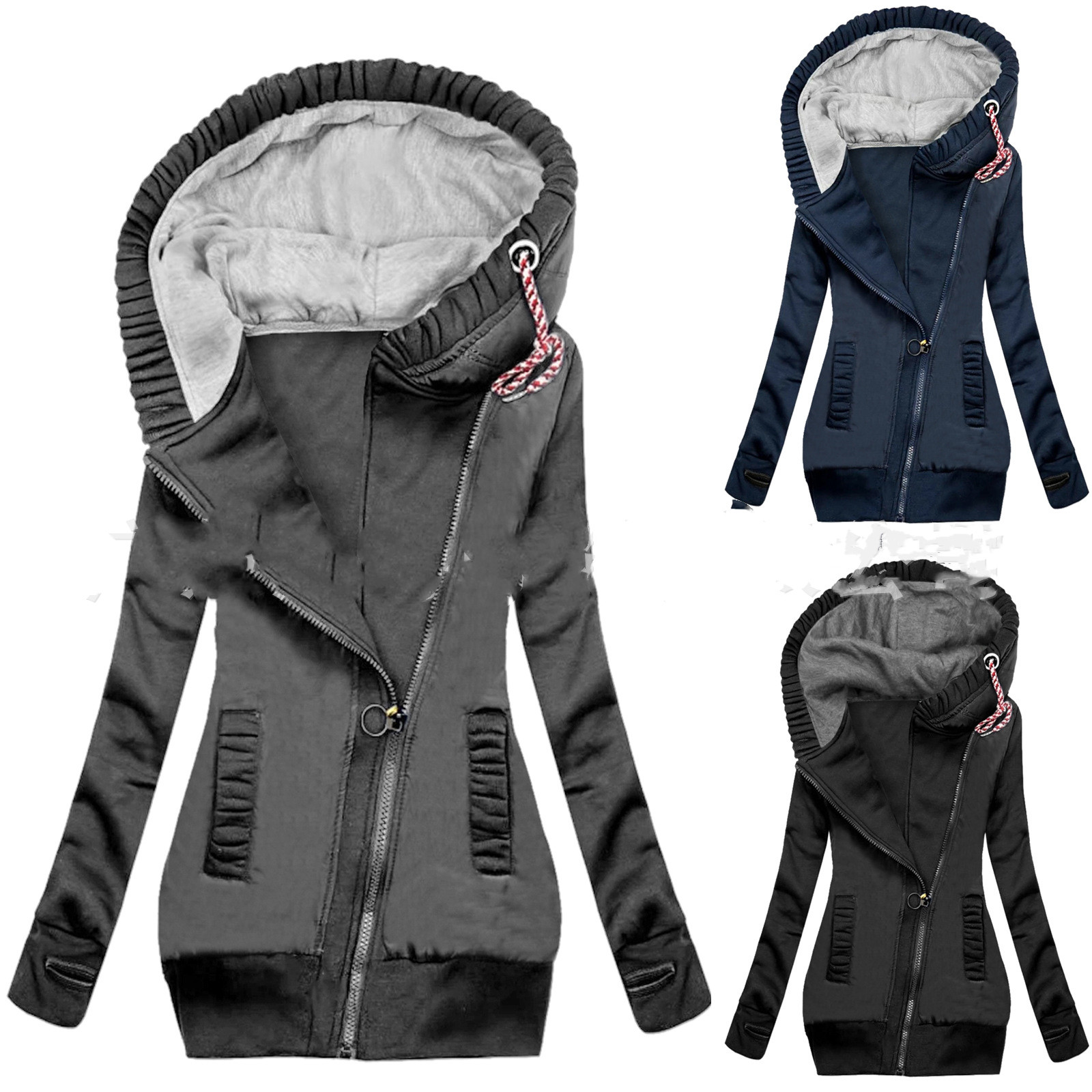 Medium - length slim trench coat for versatile women