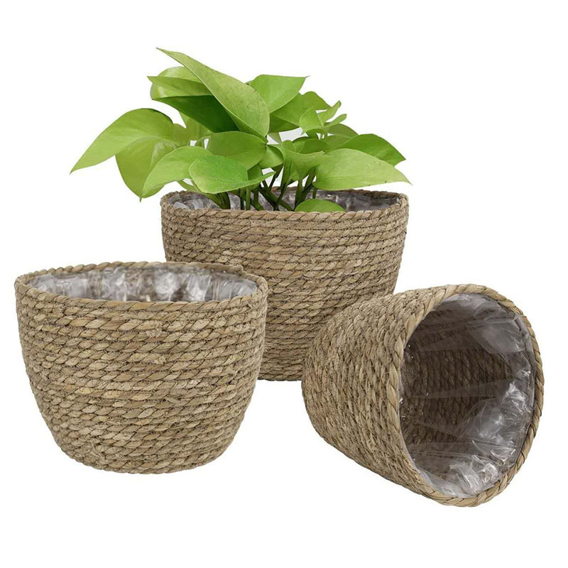 Straw flower basket