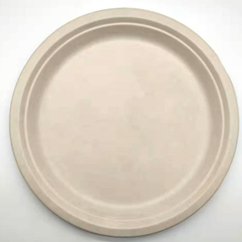 Pure pulp disposable paper plates (Natural-9 inch)