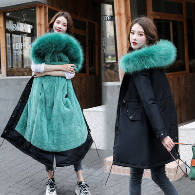 Code cotton padded jacket to overcome mid length Green - Shop at LoveMi