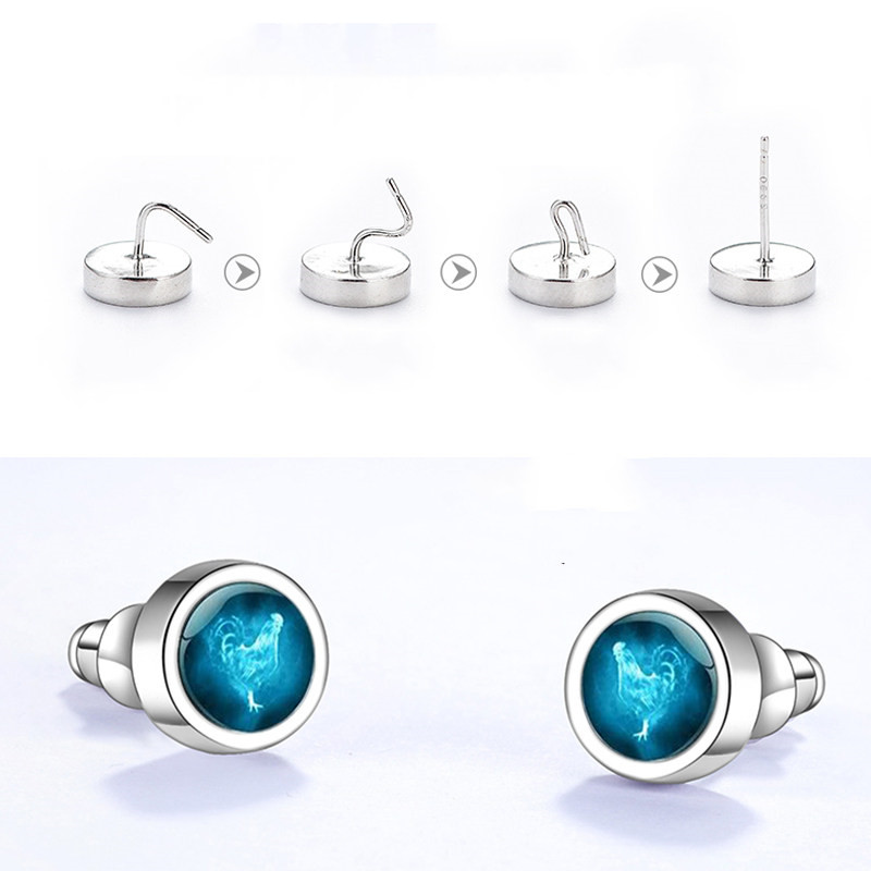 99 sterling silver zodiac earrings men