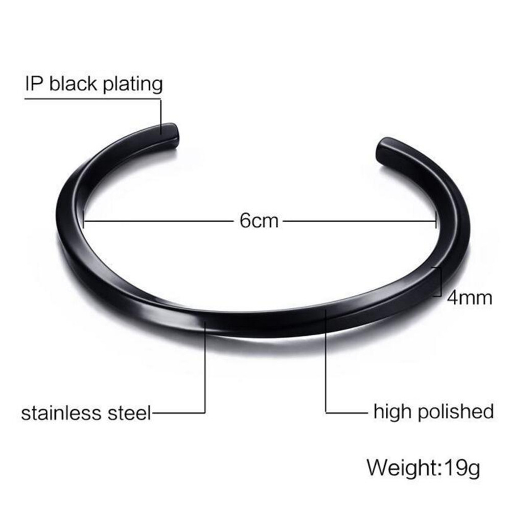 C-shaped twisted and bent titanium steel bracelet