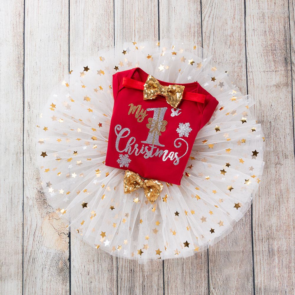 Three-piece baby girl TUTU skirt suit