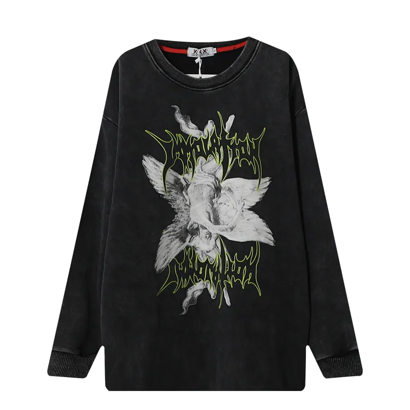 Printed loose couple top - Black