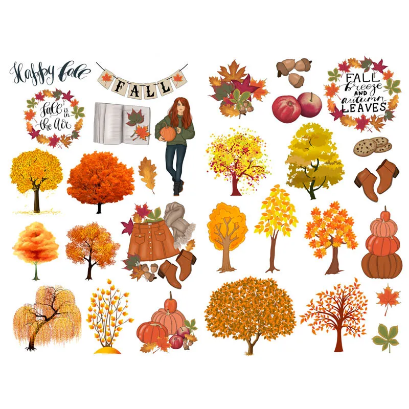 Christmas Autumn Leaves Wall Sticker - Pk533
