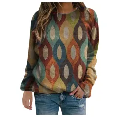 Rendering women's long-sleeved round neck sweater - 2 Style-3Xl - View 1