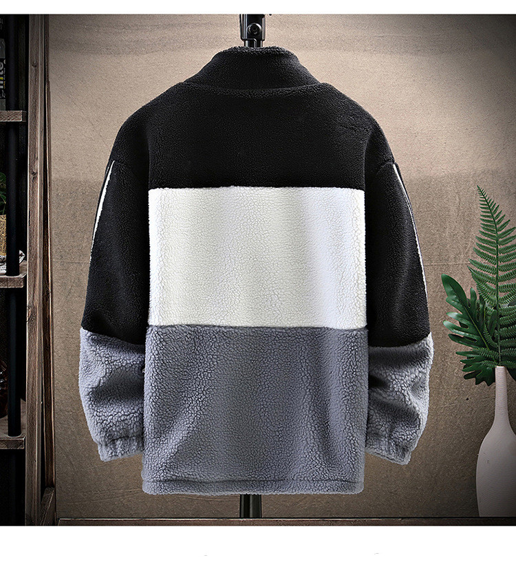 Lamb wool Hong Kong style loose men's cotton coat