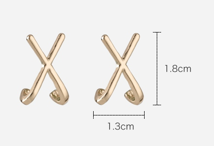 Cross bending fashion temperament earrings European and American French earrings