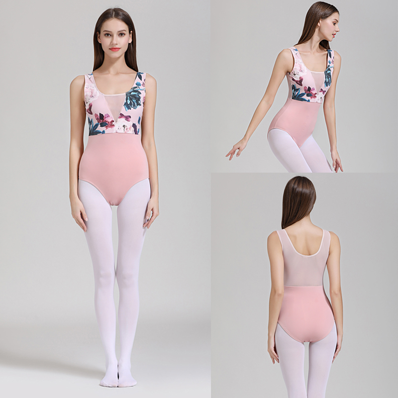 Ballet dress print one-piece practice clothes women