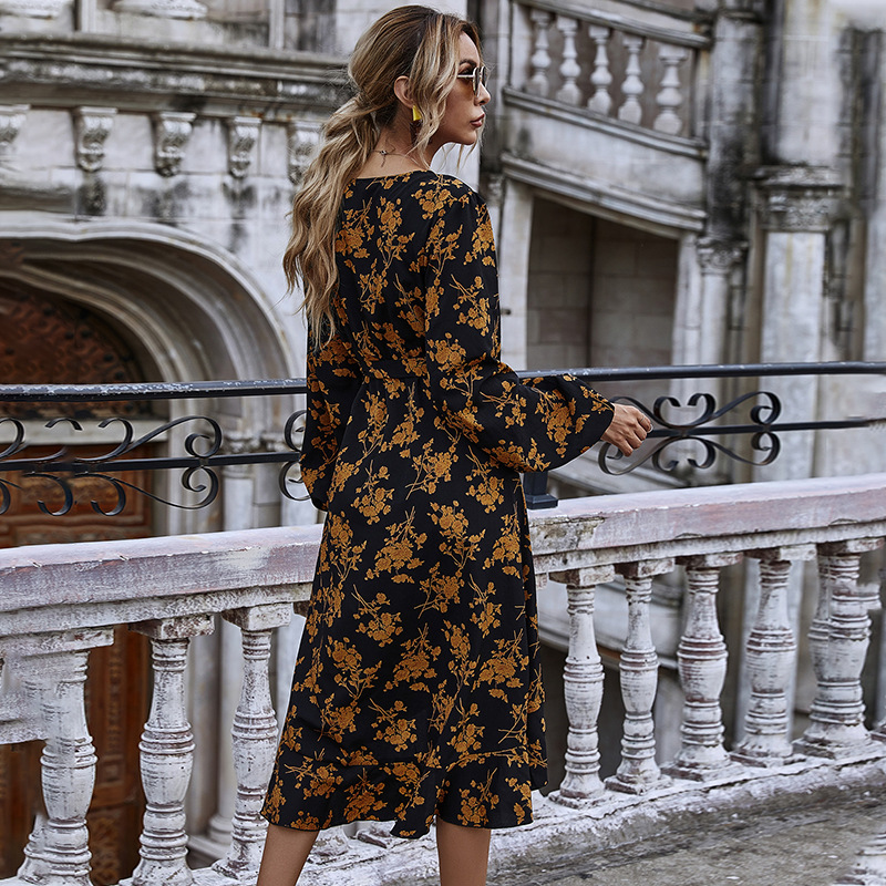 Lotus leaf slim dress