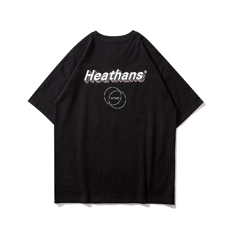 Dark high street creative portrait print short sleeve