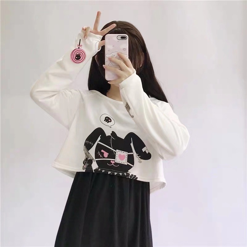 Sweet two-piece dress printed autumn sweater