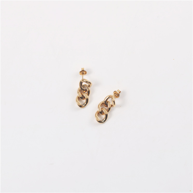 Metal stainless steel thick chain earrings earrings ear clips