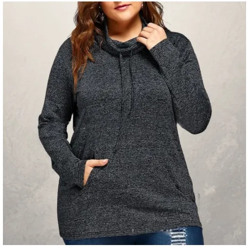 Long sleeve solid color women's casual top Dark Grey - Shop at LoveMi