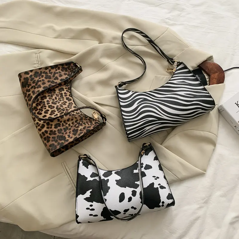 Fashion Striped Spotted Niche Handbags Leopard Print Underarm Bag