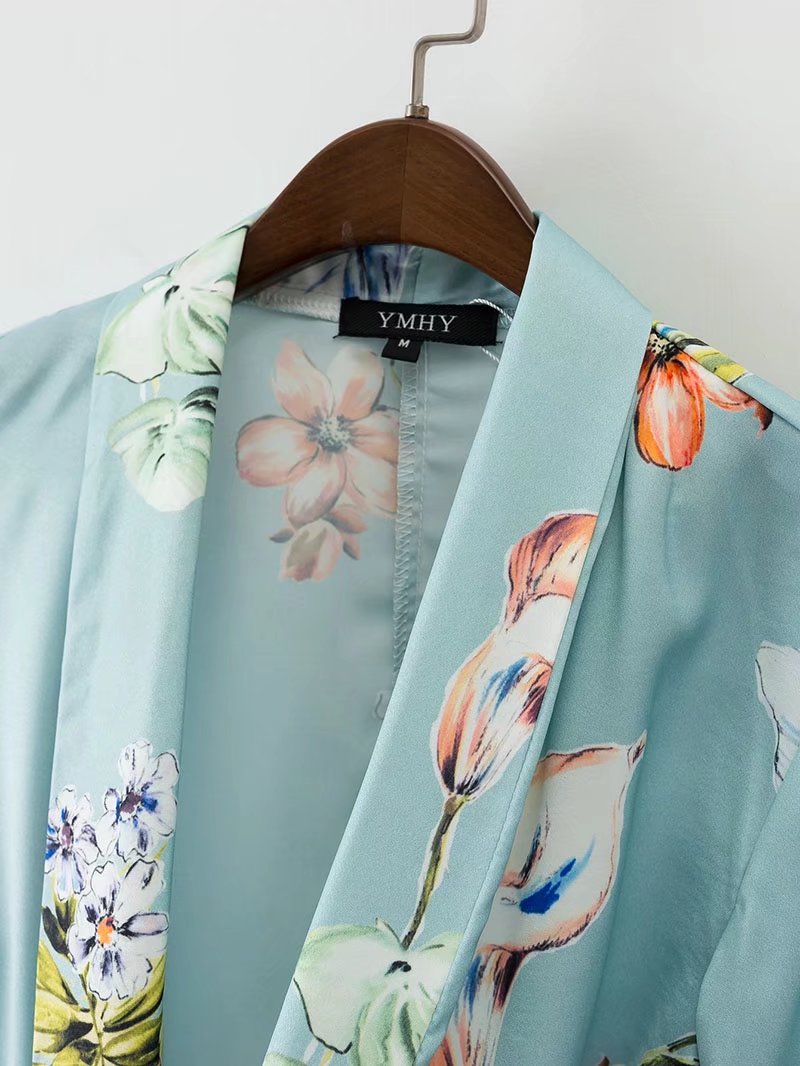 Women's floral lapel tie tie casual suit suit