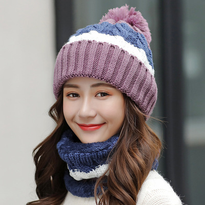 Korean version of sweet and cute cycling warm woolen hat