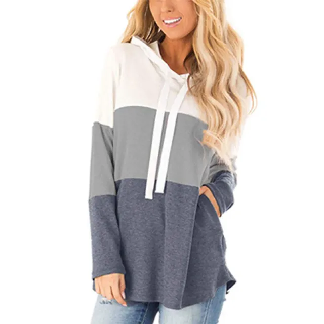 Collared drawstring hooded pocket hoodie Grey - Shop at LoveMi
