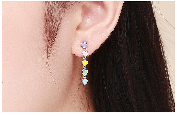 Rainbow Heart Hypoallergenic Stud Earrings