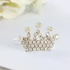 Rhinestone Crown Hairpin Children's Hair Accessories - White - View 1